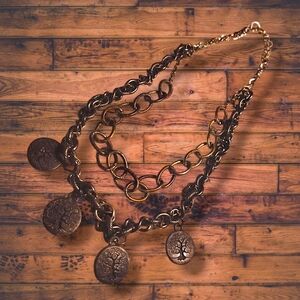 Elegant Gold Tree Pendant Necklace